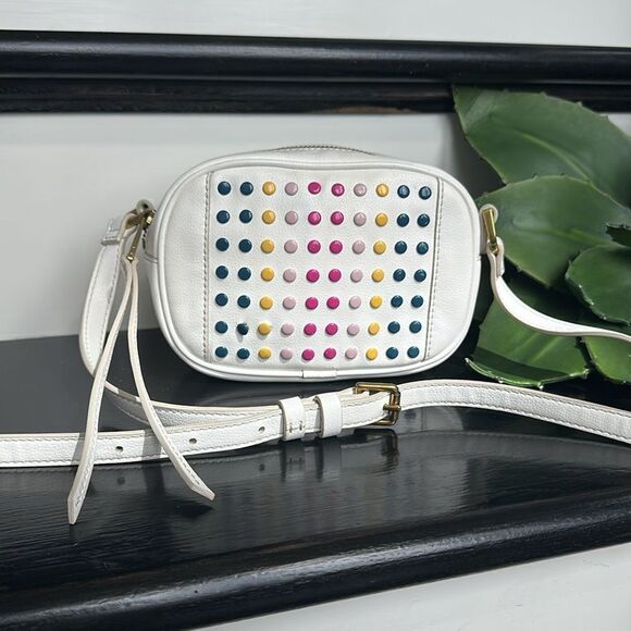 Fossil genuine leather like new crossbody shoulder handbag purse colorful dots - Picture 5 of 10